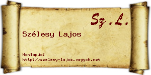Szélesy Lajos névjegykártya